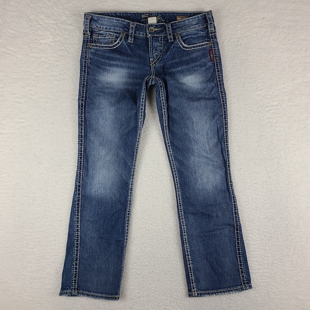 Silver Jeans Womens‎ 28 Blue Frances Capri Dark Wash Denim